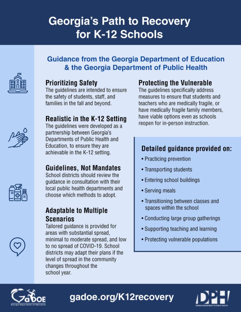 GaDOE, DPH Release Guidance for Safe Return to In-Person Instruction in ...